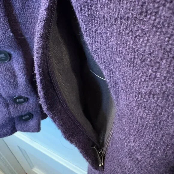 Women's Medium Ibex cardigan in deep plum - Picture 5 of 10